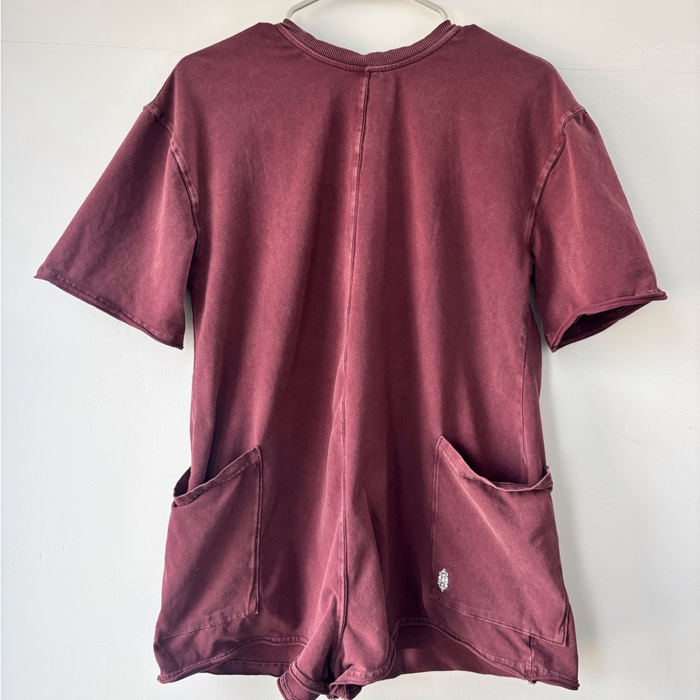 FP movement hot tee romper XS in dark espresso brown